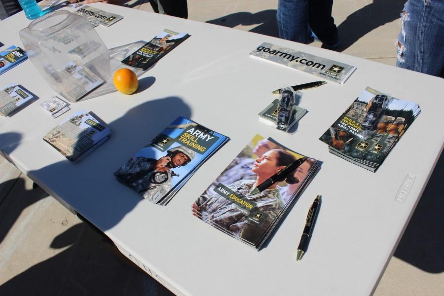 Various flyers from GoArmy.com inviting students to consider becoming enlisted. 