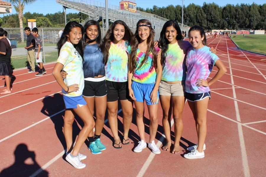 Pictured from left to right: sophomore Kameko Sasaki, freshman Gaby Soto, freshman Bianca Sanchez, freshman Aris Beltran, sophomore Samantha Molina, and sophomore Paulina Aldrete. 